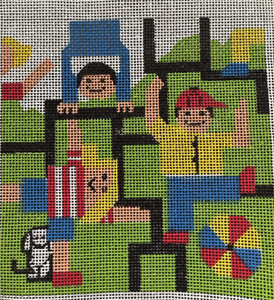 "How Many Children Do You See?" Printed Needlepoint Canvas