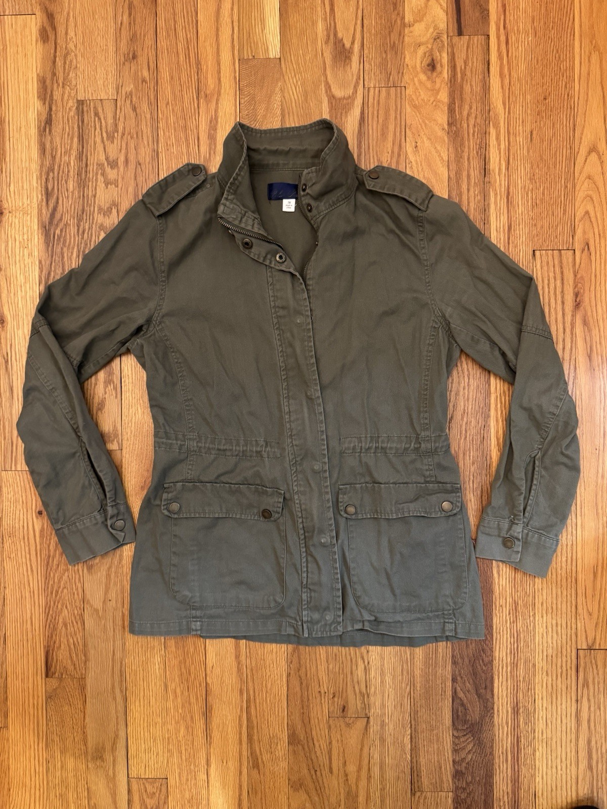 Women’s Olive Green Military Utility Jacket Field Safari Coat Size M