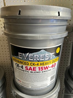EVEREST Advanced CK-4 Heavy Duty SAE 15W-40 Synthetic Blend Engine Oil 5 GALLONS