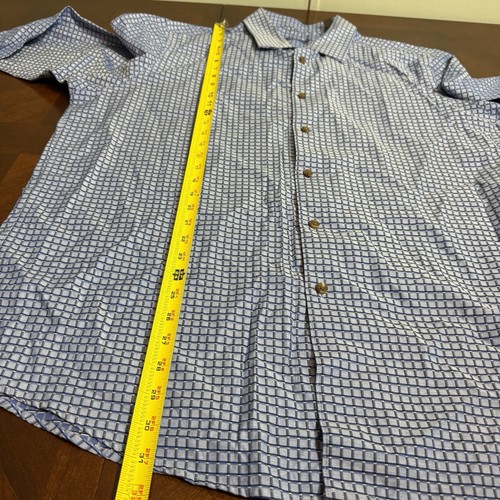 Tasso Elba Men’s XXL Blue Plaid Check Long Sleeve Button Front Casual Shirt - Picture 6 of 11