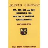 David Brown 990 950 880 850 Schlepper Gebrauchsanleitung