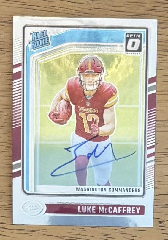 2024 Panini Donruss Optic Luke McCaffrey Auto Rated Rookie #268 Commanders /325