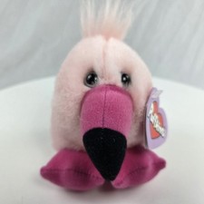 Vintage 1994 Puffkins FLO THE PINK FLAMINGO 4" Plush STUFFED ANIMAL Toy NWT