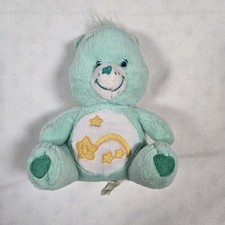 Care Bear Plush Wish Bear Shooting Star 9  2003 Teal Stuffed Toy Nanco