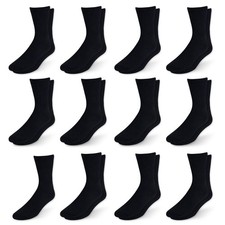 Men's Diabetic Cotton Crew Socks Loose Fitting Non-Binding Top Circulatory