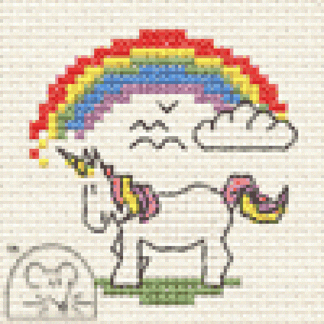 Mouseloft Stitchlets 'Unicorn with Rainbow' Cross Stitch Kit