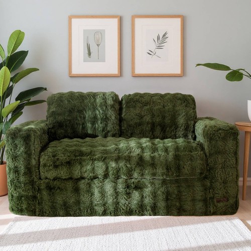 MAXYOYO Loveseat Floor Sofa Bed,Bubbled Boneless Sofa with Pillows