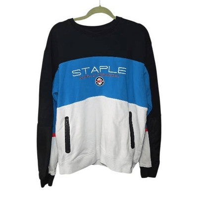 Staple World Renown Pigeon Brand Crewneck Sweatshirt Size 2XL Black White Blue
