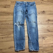 Moussy Vintage Velma Skinny Selvedge Jeans sz 27 DESTROYED REPAIRED REVOLVE