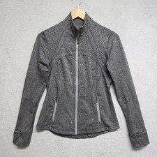 Lululemon Define Jacket Womens 8 Gray Splatter Luon Full Zip Thumb Holes Fitted