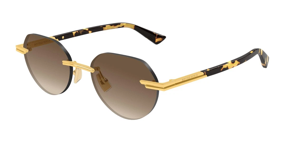 Bottega Veneta BV1379S 003 Sunglasses Shiny Gold Square Frame, Brown Lenses Amazon.com: Bottega Veneta Square Sunglasses BV1012S 003  main image 3
