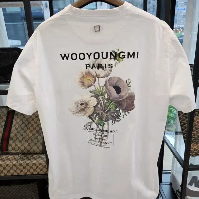 Wooyoungmi 23FW Flower Back Logo Short Sleeve T-Shirt White 52