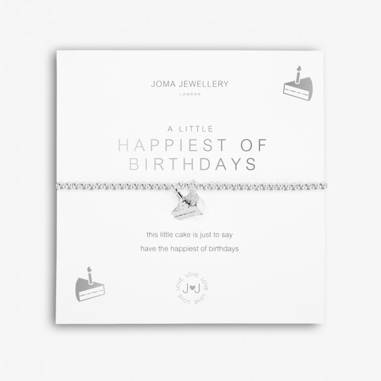 Joma Silver Plated Beaded Bracelet A Little HAPPIEST OF BIRTHDAYS + Gift Bag