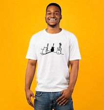 UNISEX MEN WOMENS TEE TSHIRT CAT SHADOW PUPPET GUITAR  ROCK & ROLL COOL GIFT