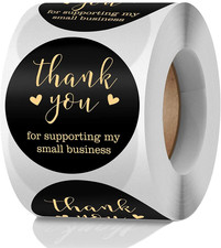 Thank You for Supporting My Small Business Stickers, 2" Round, 500 Count