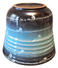 Mid-Century Blue Drip Glaze Gold Trim Artisan Ceramic Planter West Germany — photo 8