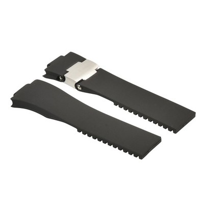 26mm/12mm SILICONE RUBBER WATCH BAND STRAP For ULYSSE NARDIN MARINE DIVER BLACK