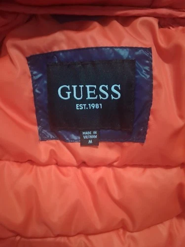 GUESS men's active sleeve screen printed puffer coat size M/ P2P 23 image 10