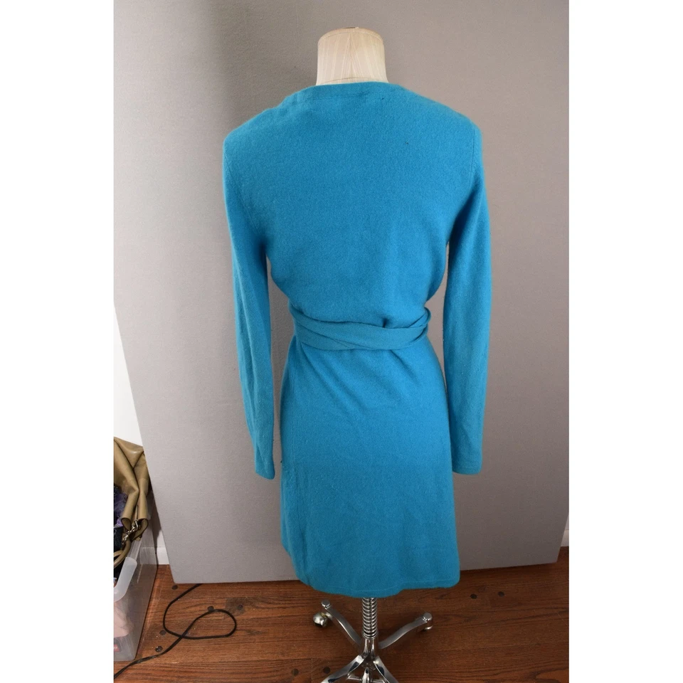 Платье женское кашемировое с запахом Diane von Furstenberg маленькое синее трикотажное подпоясанное - Изображение 3 из 4