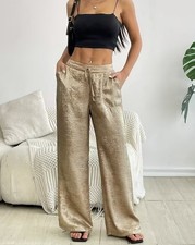 Leichte goldene - metallic Damen Hose Größe...