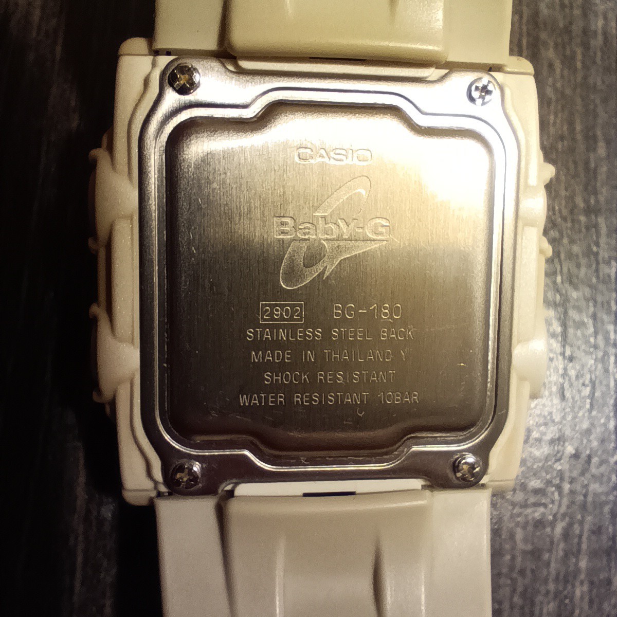Casio Baby-G BG-180 Vintage Beige White New Battery All Working 
