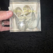 Depart 56 Baby's 1st Bootie Shoes Porcelain Bisque Ornament Keepsake Christmas