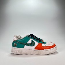 Nike Air Force 1 White Green Athletic Low Top Sneakers FV5951-111 Youth Size 5Y