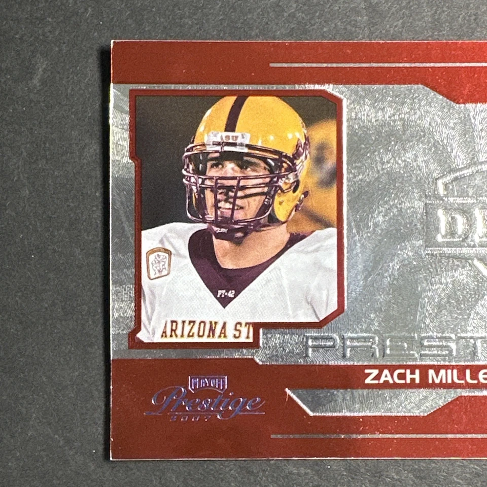 2007 Playoff Prestige Prestigious Picks Red /750 Zach Miller #PK-10 Rookie RC - Image 2 of 4