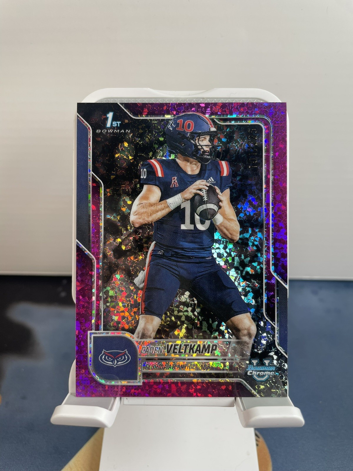 2025 Bowman University Chrome - Caden Veltkamp #41 Fuchsia Refractor /225 (RC)