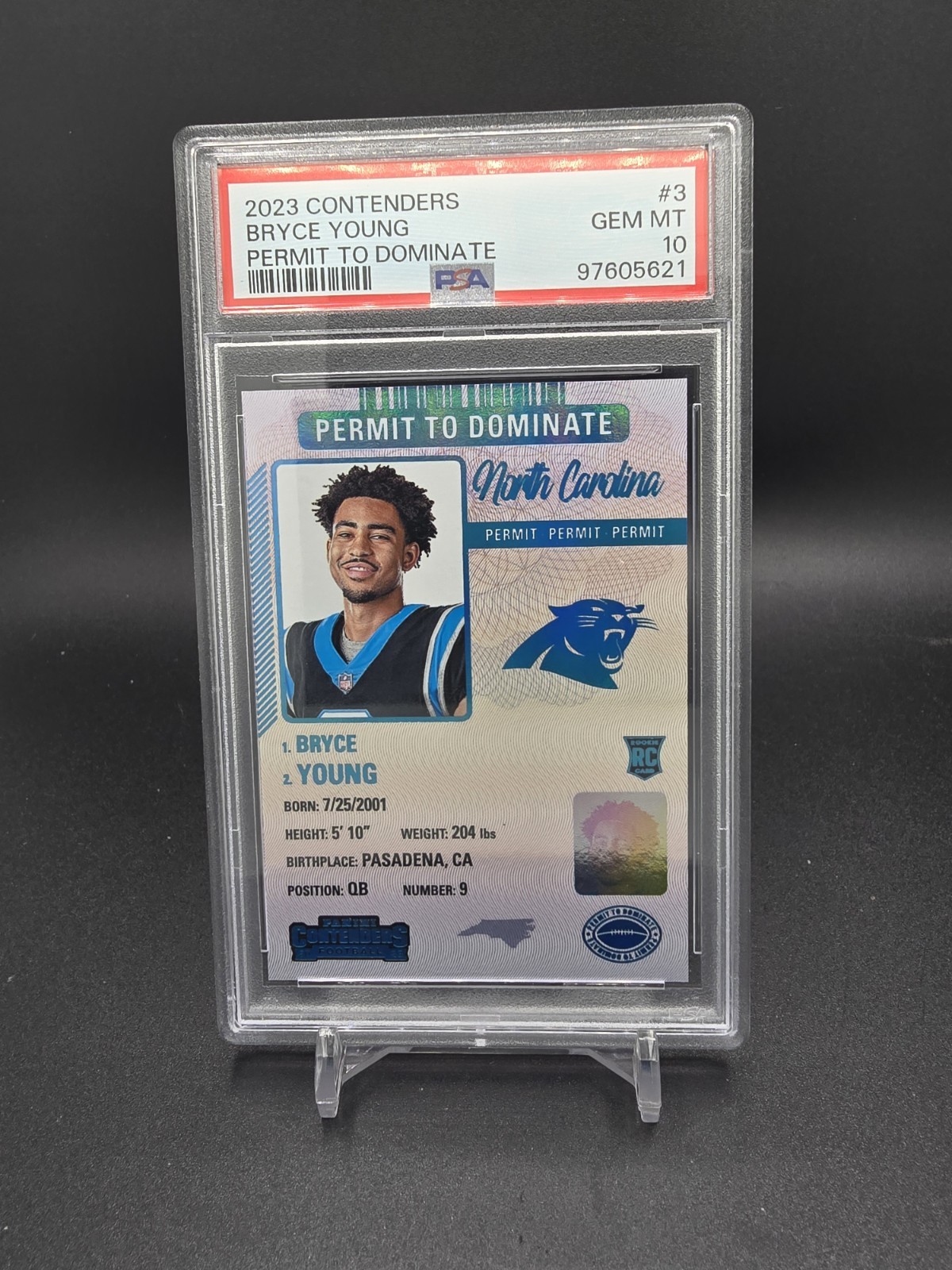 2023 Panini Contenders Permit to Dominate Bryce Young #3 (RC) PSA 10