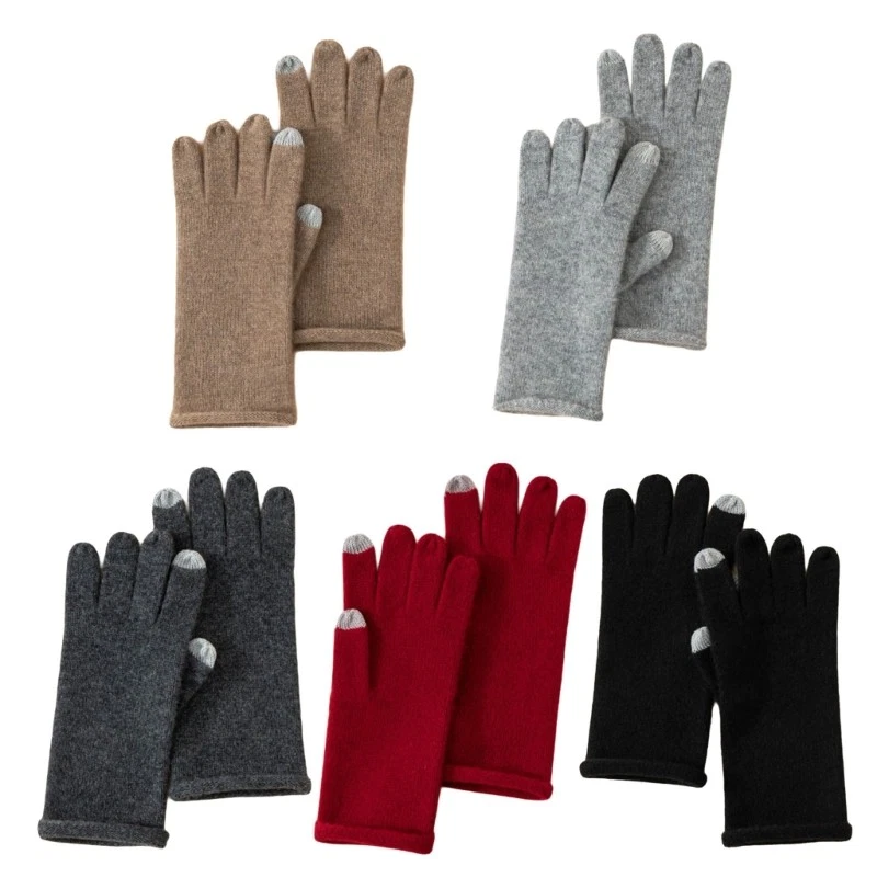 Cashmere Winter Gloves Thicken Knit Gloves Students Accessories Stylish Gloves