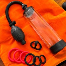 Vacuum Penis Pump for Male ED Enhancement Erectile Enlargement 7pcs Cock Rings