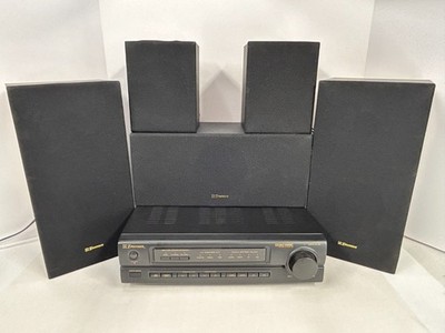 Emerson Stereo Amplifier HT-210 Dolby Surround Pro logic With speakers -Tested