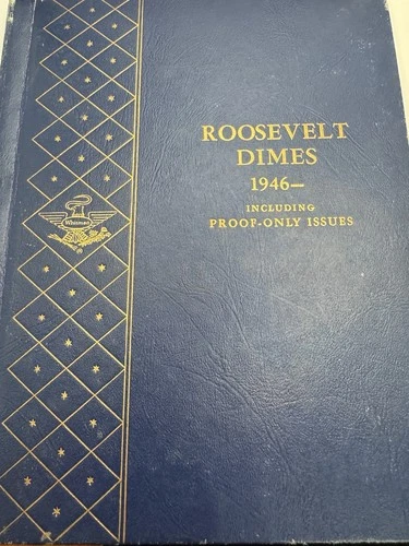 Whitman Book Of 90 Roosevelt Dimes 1946- Including Proof Only Issues Free Ship!