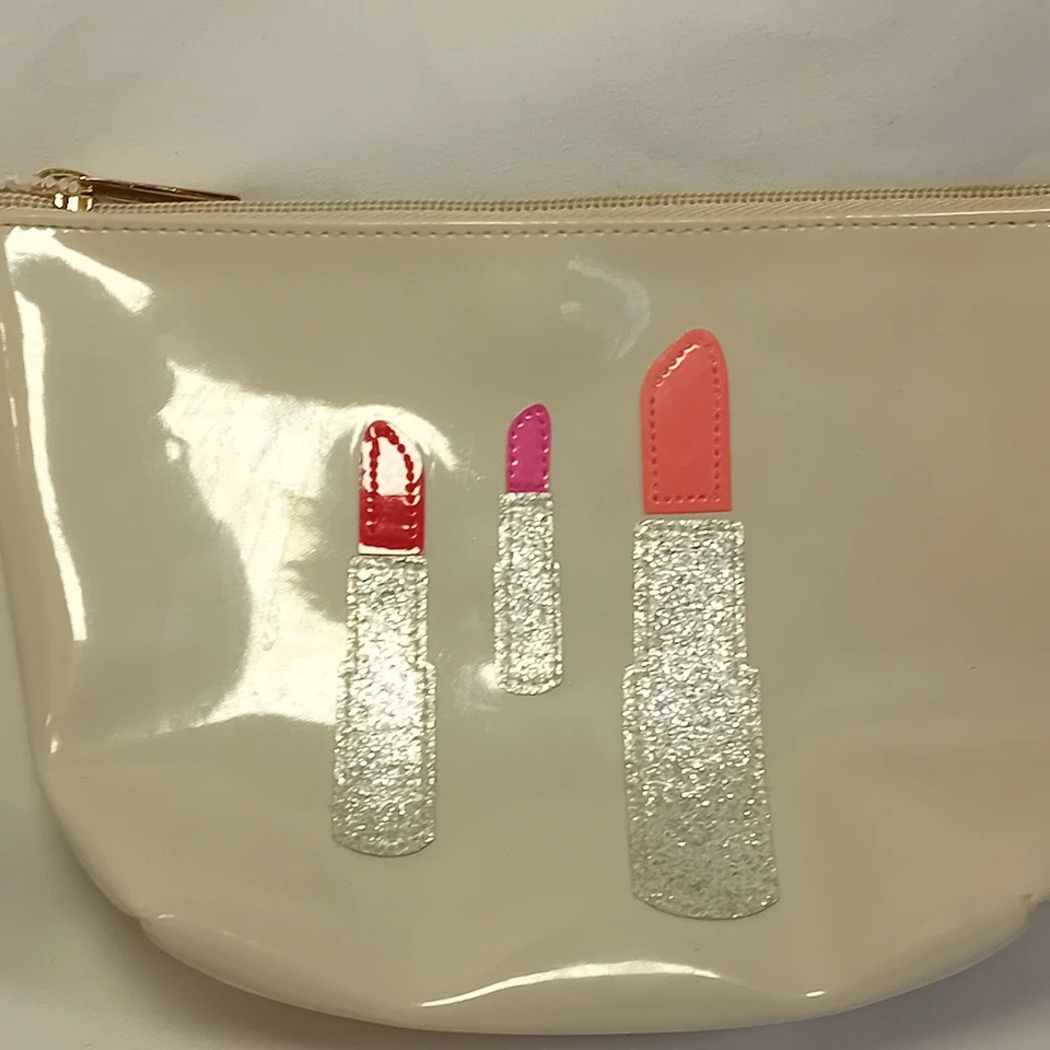 LOLO Bolsa de Cosméticos Bolsa de Maquillaje Patente Brillo Lápiz Labial Diseño Cremallera Chica LEER Foto 4 de 4