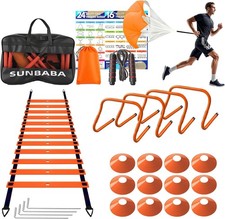 Agility Ladder Speed Training Equipment Set with 20ft Ladder,4...
