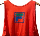 NWT Vintage 90s FILA Micro Stripe Graphic Tank Top Shirt Red Orange XXL — photo 3