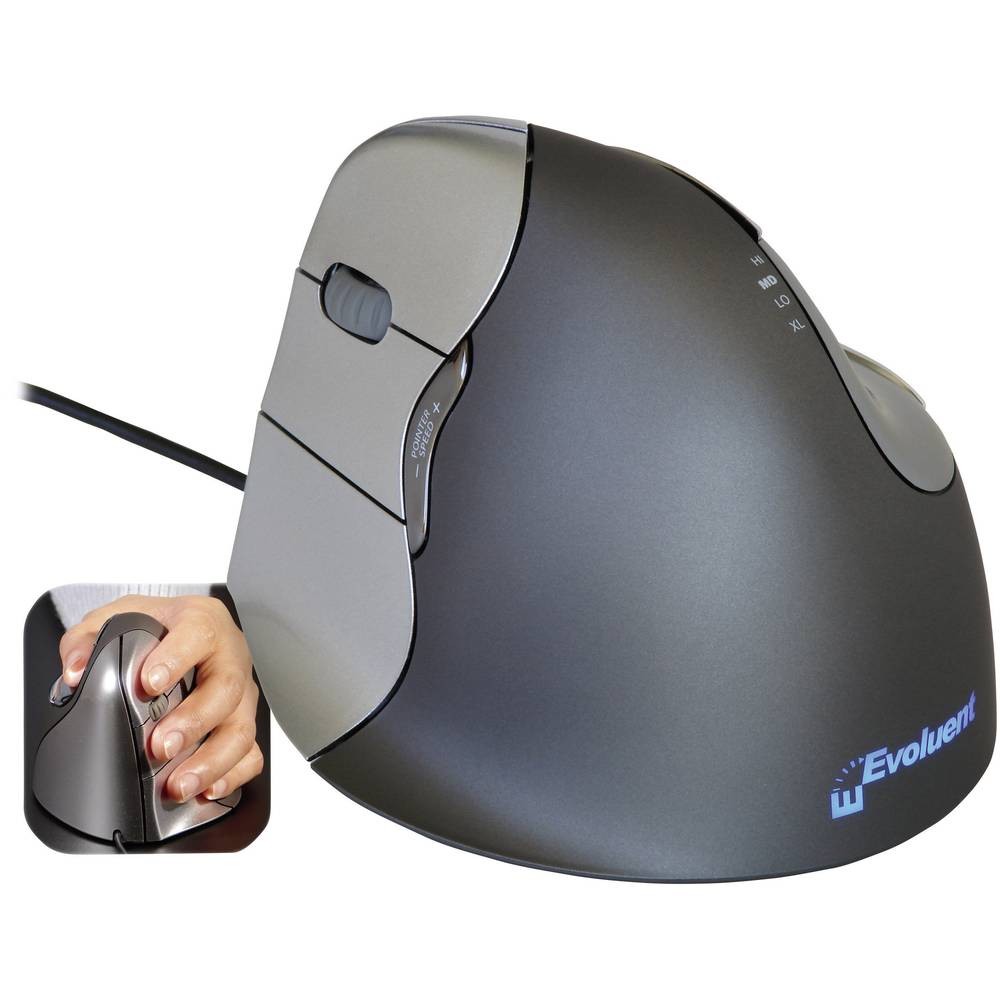 Souris verticale Evoluent VM4L optique avec boutons programmables
