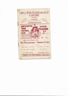 1950/51 Northampton Town v Bristol City Football Programme