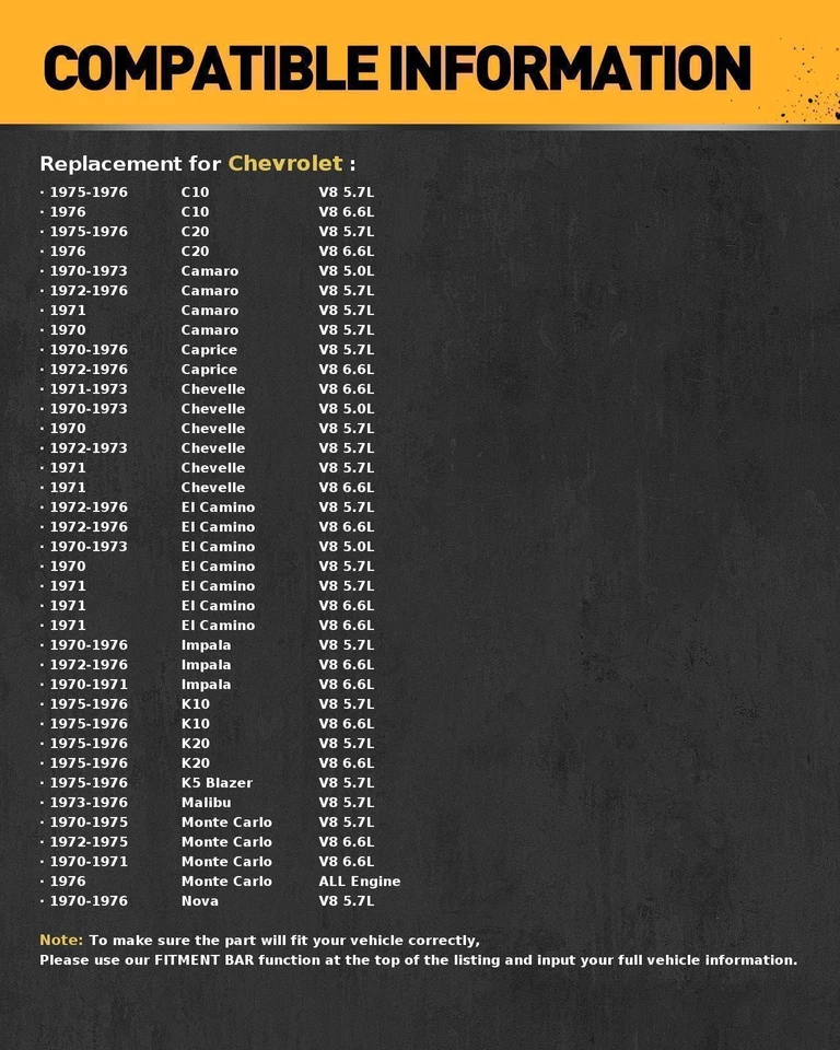 Engine Water Pump For 70-76 Chevy Nova 5.7L V8 70-73 Chevy Chevelle 5L V8 43101 - Image 2 of 4