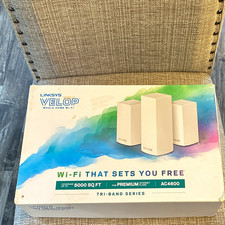 Linksys Velop AC6600 Tri-Band Mesh WiFi Router System 3-Pack White WHW0303