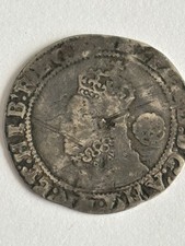 1593 Elizabeth 1st Silver Hammered Sixpence Coin, Sixth Issue, Third Type
