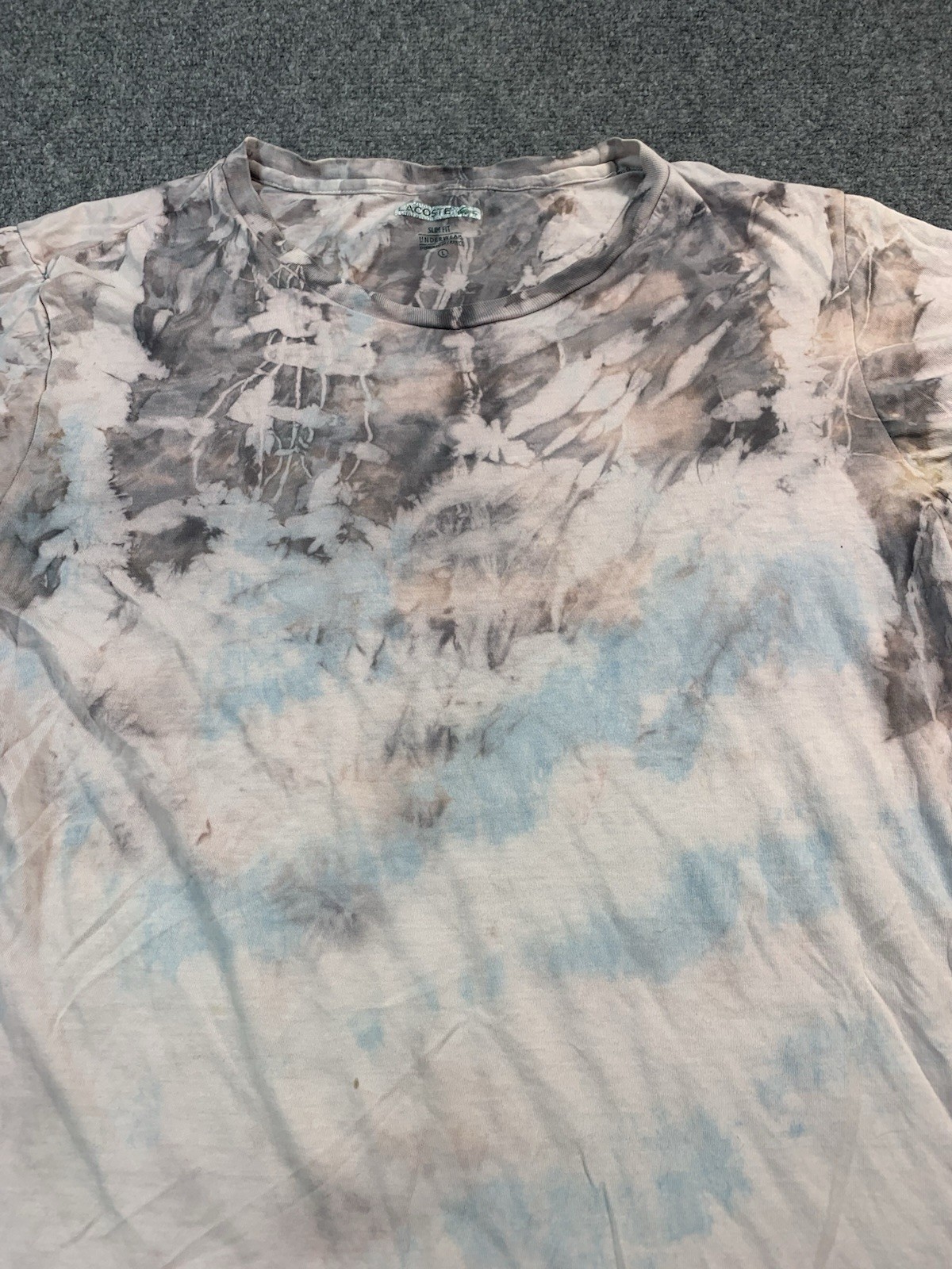 Lacoste Sleepwear Shirt Womens Large Pink Tye Dye Logo Short Sleeve Crew Neck thumbnail 4