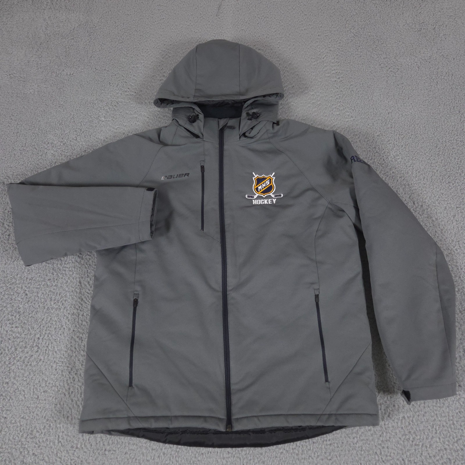 Bauer Jacket Mens Large Gray Hockey Team Softshell Insulated Coat Heavyweight