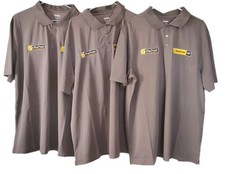 Lote De 3, Anillo Power Cat Polo Tejido XL Uniforme, S/S Caterpillar Camisa De Trabajo Gris
