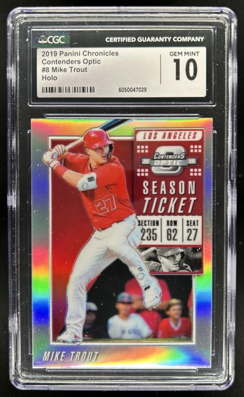 2019 Chronicles Mike Trout Contenders Optic Season Ticket Holo #8 Angels CGC 10