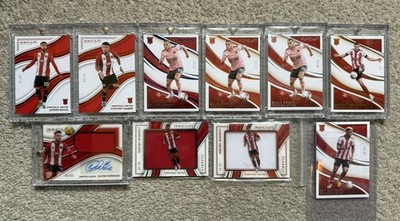 10x Panini Immaculate Karten.  Sheffield United Aufnäher Auto. /10 /19 /25 usw. 
