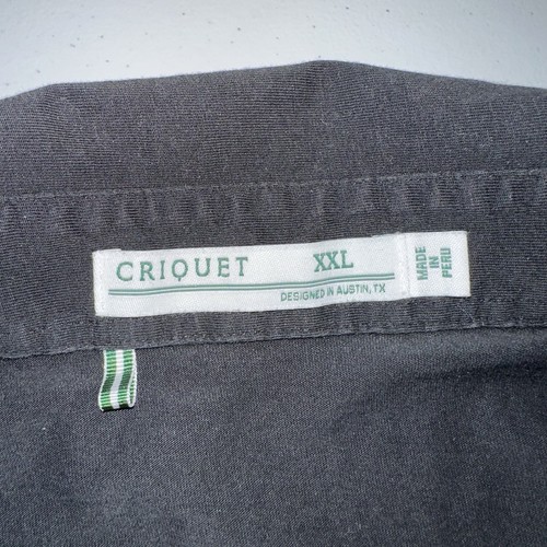 Criquet Short Sleeve Pocket Polo Shirt Mens XXL Black Pima Cotton - Picture 7 of 13