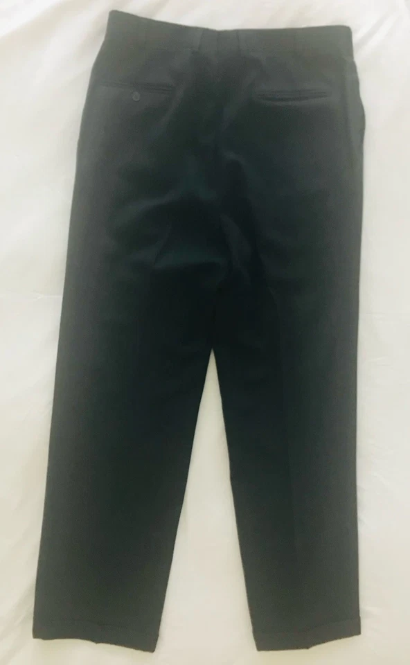 VTG Lord & Taylor Mens Black Wool Pleated Suit Pants, 36x32 Free Matching Jacket - Image 2 of 4