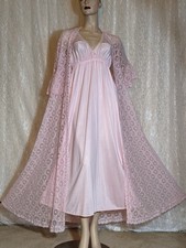 Vintage Pink All lace bodice Sweetheart Neck Lingerie Slip dress Nightgown M